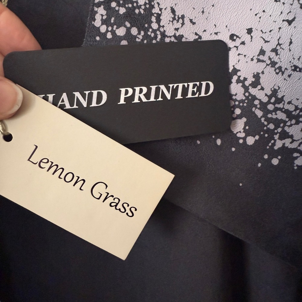 Lemon Grass abstract hand printed patchwork open … - image 7